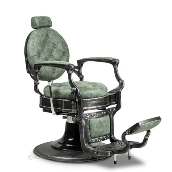 Kadernícke kreslo BARBER BAROK tmavozelené