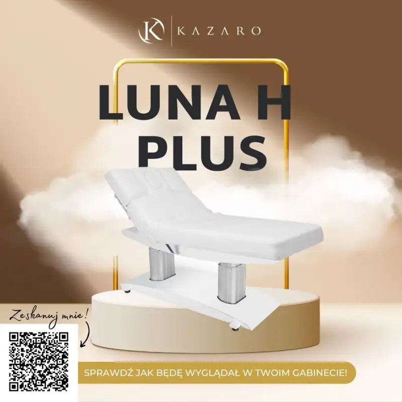 Kozmetické lehátko LUNA H PLUS Pure s ohrevom biele